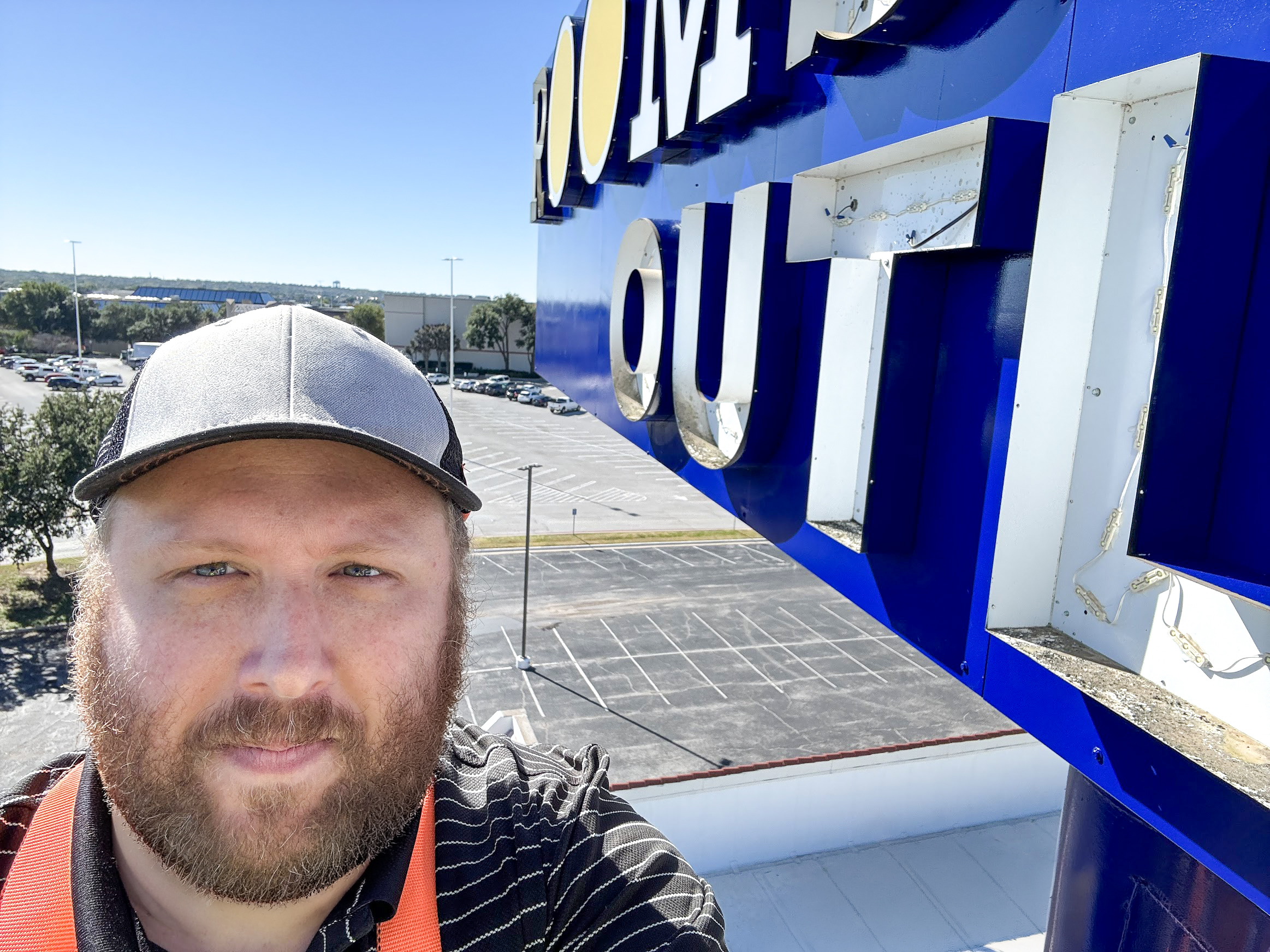 JJ Jaggers on a bucket truck