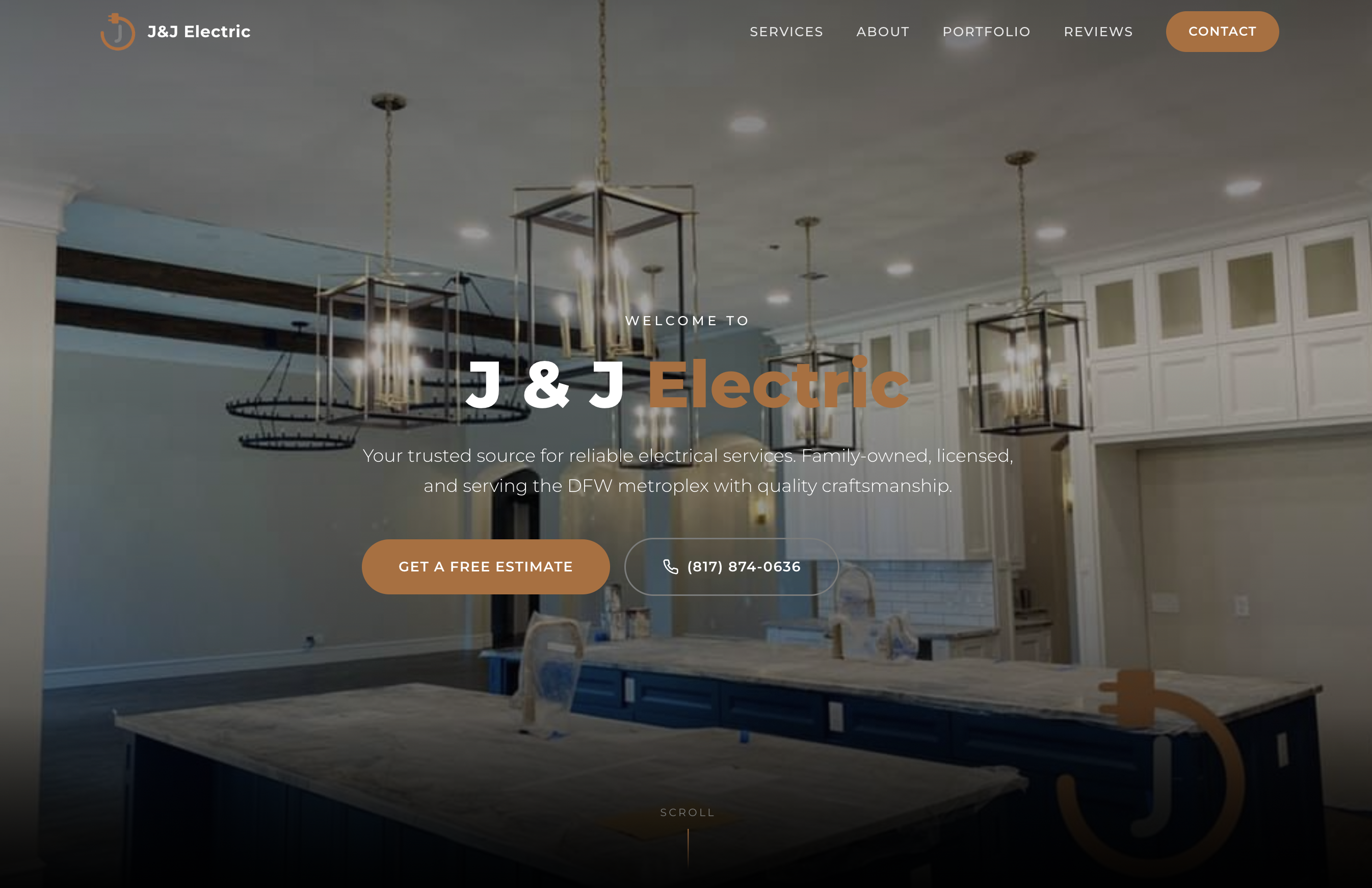 Screenshot of the J&J Electric website.