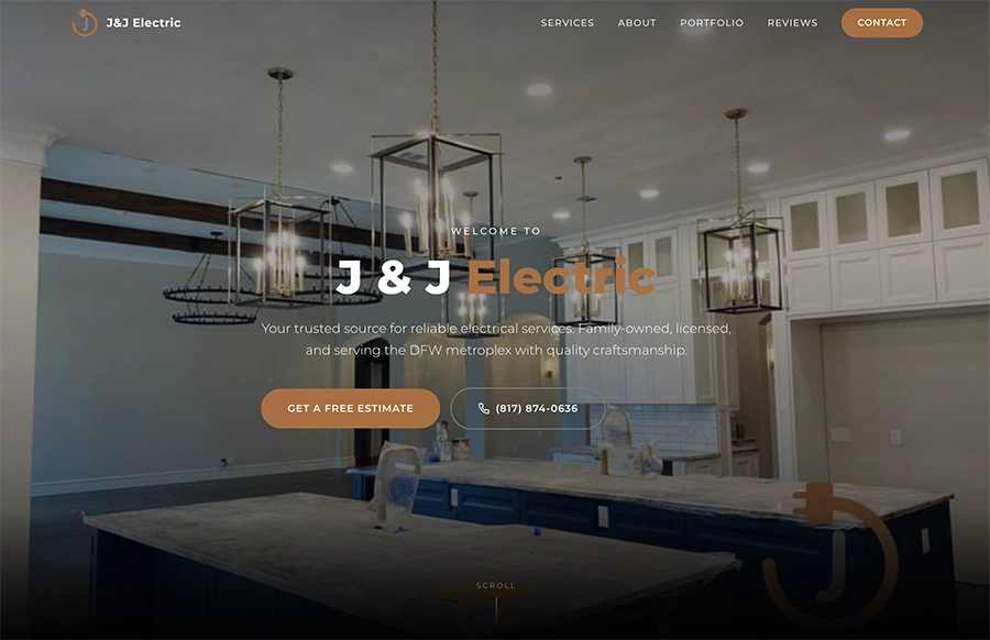 J&J Electric website screenshot